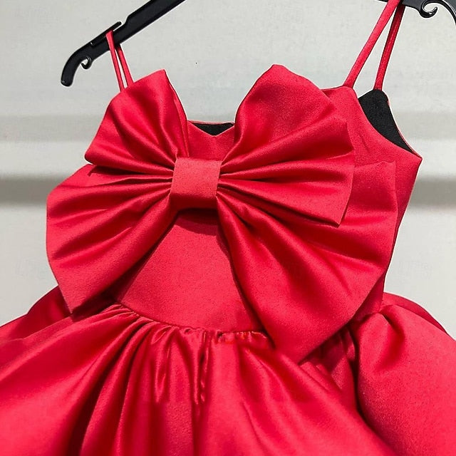 Performance Sleeveless Party Kids Girls' Solid Dress Color