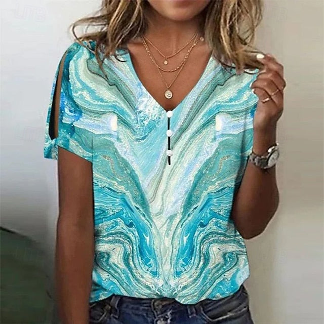 Women's T Shirt Print Floral Graphic Fashion Stylish Modern