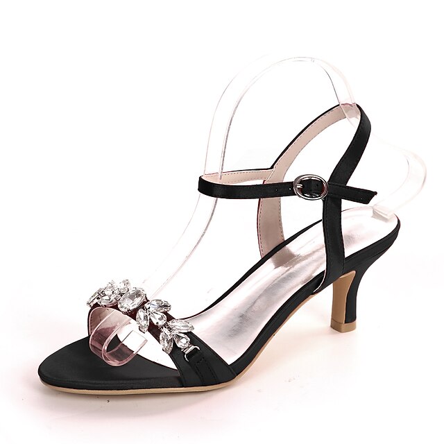 Women's Sandals Silver Elegant – Heeled Rhinestone