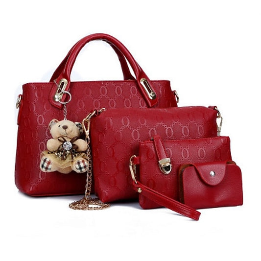 Purse Women's Leather Set Bag Pieces 4 PU