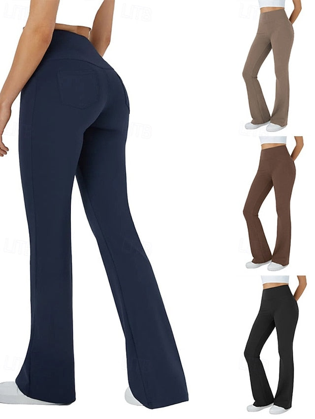 Women's Flare Chinos Streetwear Basic Casual Full Length