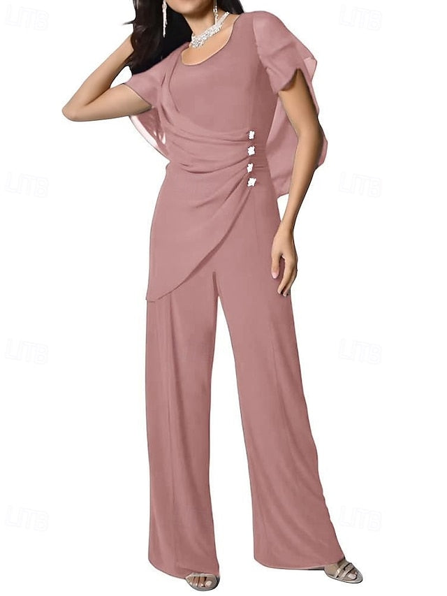 Bride Pantsuit of Elegant Dress Mother the Jumpsuit / Cape
