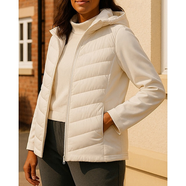 Women's Puffer Jacket outdoor coat Full Zip Hooded Long