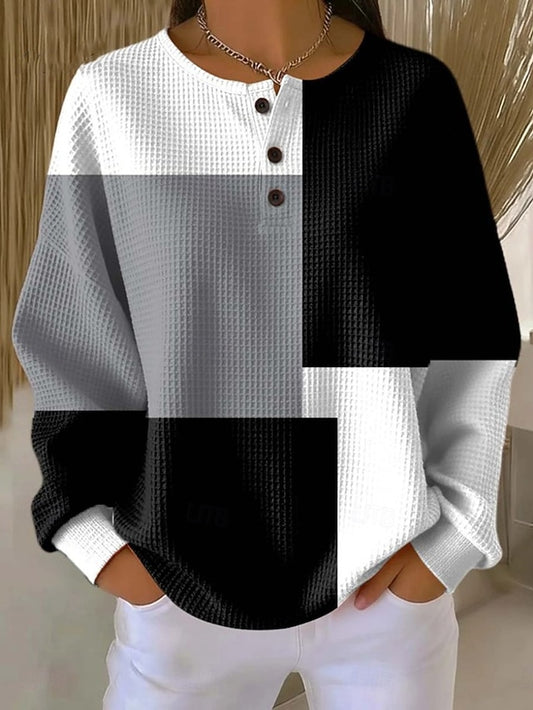 Women's Pullover Hoodie Sweatshirt Geometric Fashion Long