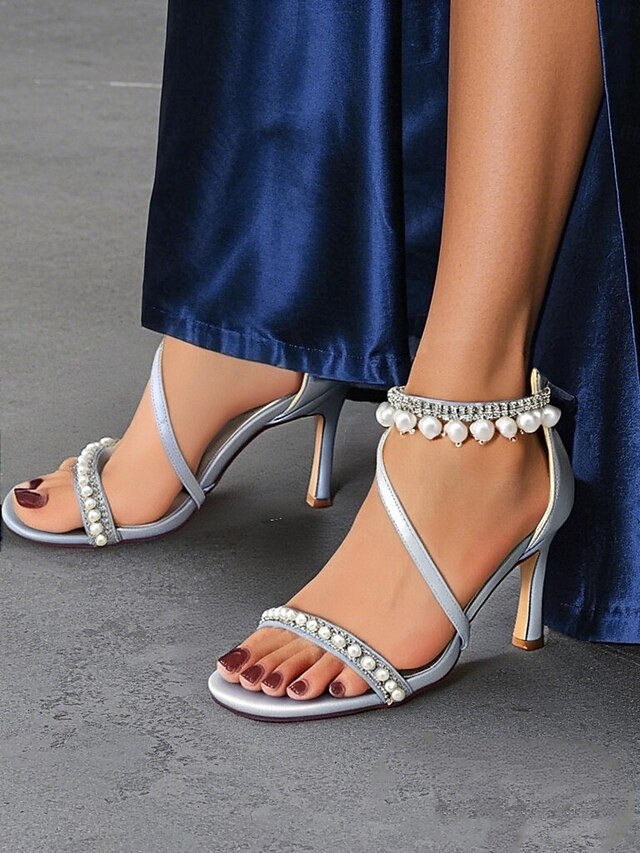 Heels Strap Satin Party  Chic Pink Ankle – Pointed-Toe