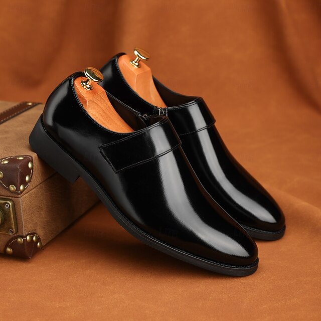 Men's Leather Business Shoes Slip-On Loafers Brown