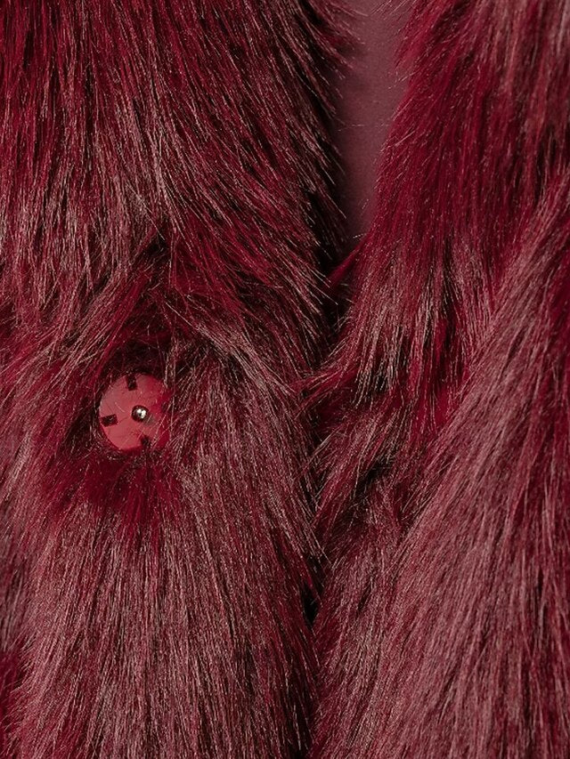 Coat Warm Leathers Faux Fur Furs Comfortable Women's