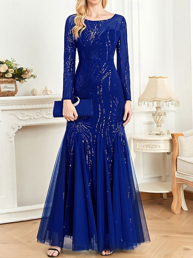 Mother Bride Neck Elegant the Crew of Party Floor Dress