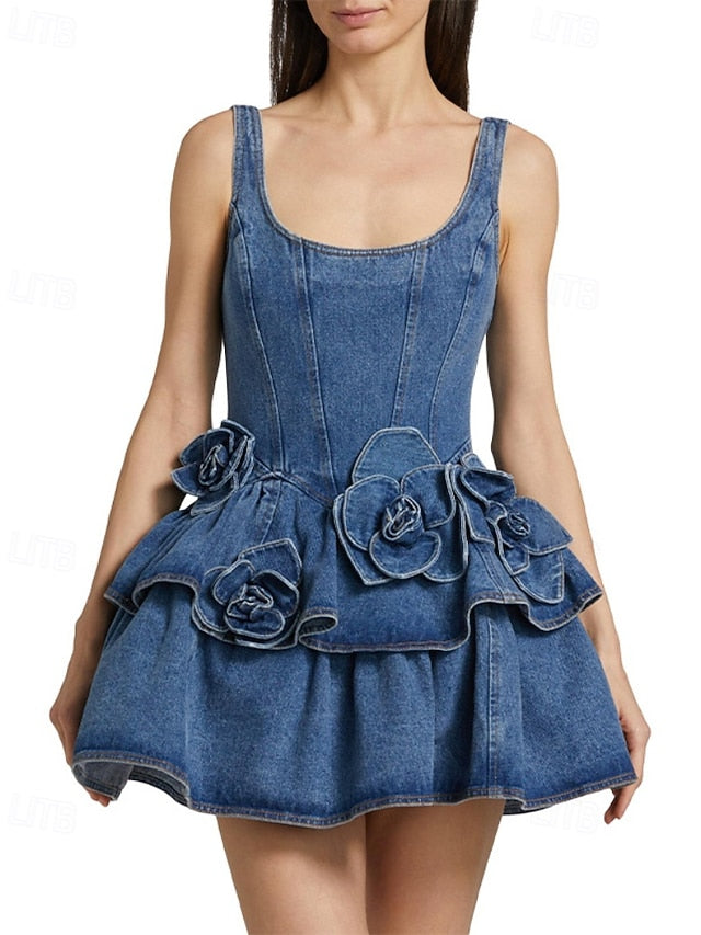 Women's Mini Dress Denim Dress Party Dress Cocktail Dress