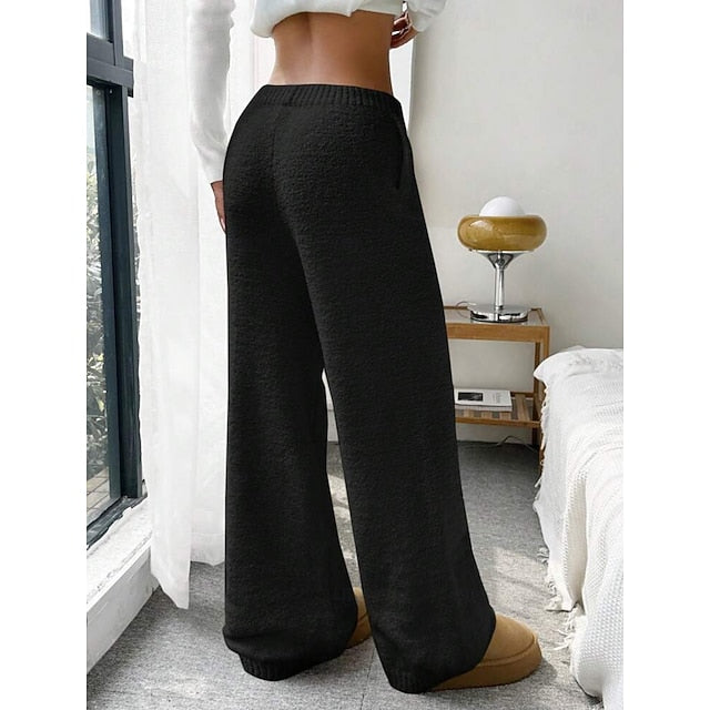 Women's Culottes Wide Leg Fleece Pants Chinos Vacation