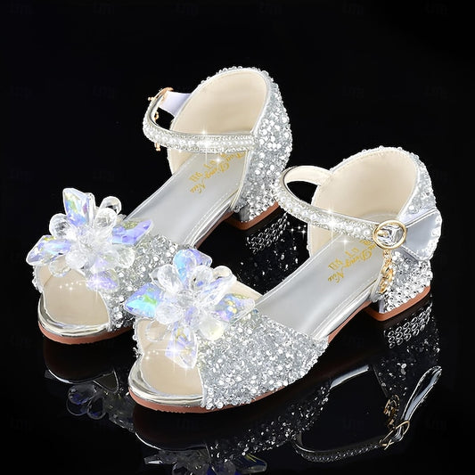 â€?Crystal Girls' Glittery Rhinestone Shoes Flower