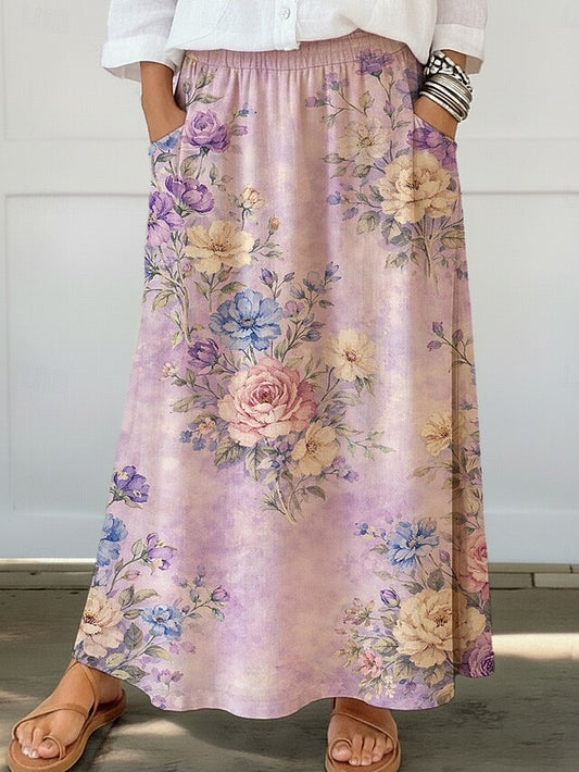 Women's Vacation Skirt Bohemia Vintage Fashion Casual Maxi