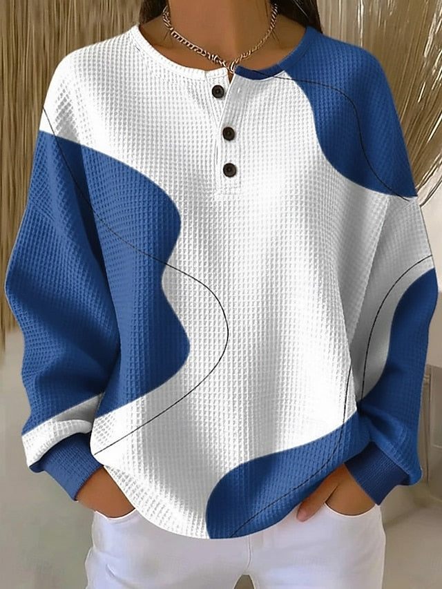 Women's Pullover Sweatshirt Abstract Casual Long Sleeve