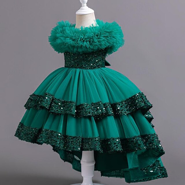 Girl Party Dress Sleeveless Flower Sequin Kids Girls'