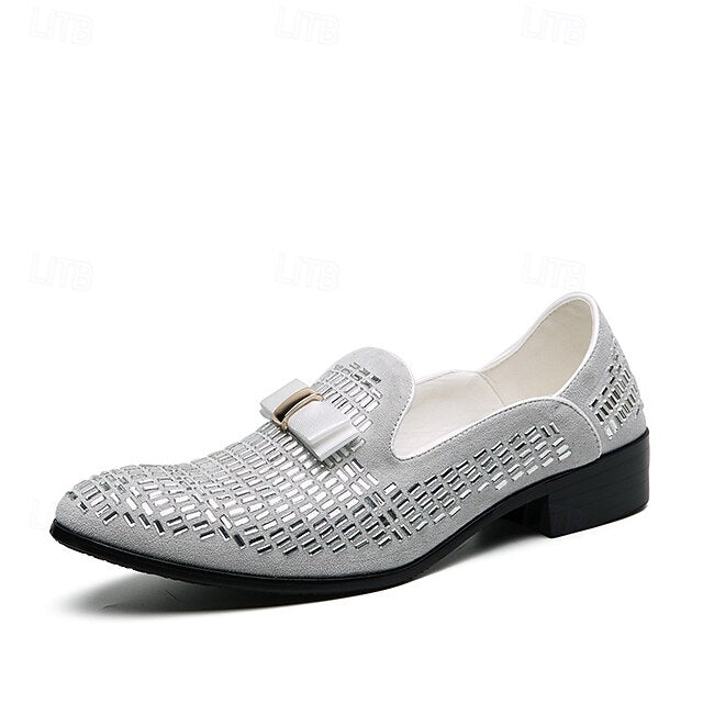 Elegant Strap Loafers Silver Woven Men's Prom – and Monk