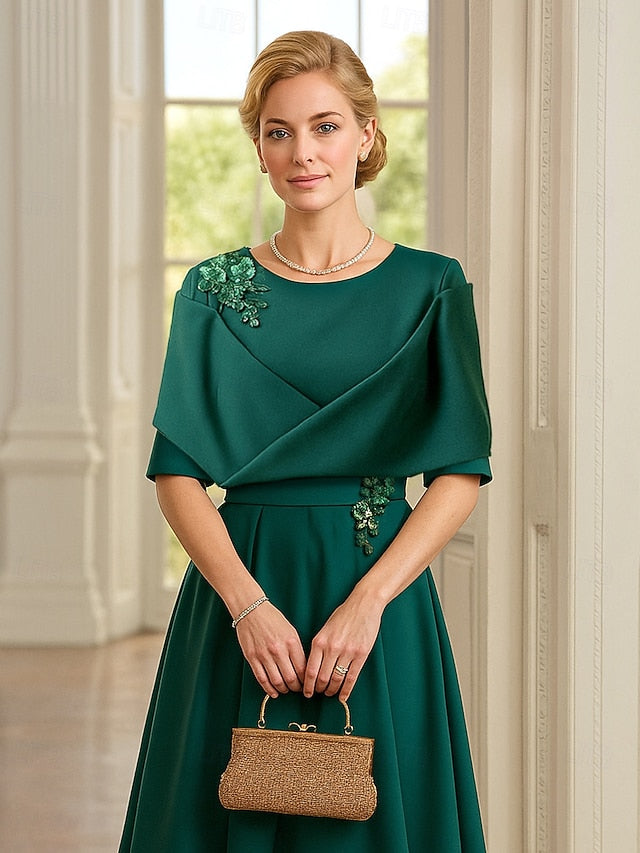 A-Line Tea Length Party Dress Cocktail Dress Wedding Guest Dress