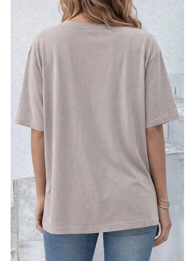 Women's Oversized T Shirt Tee 100% Cotton Solid Color