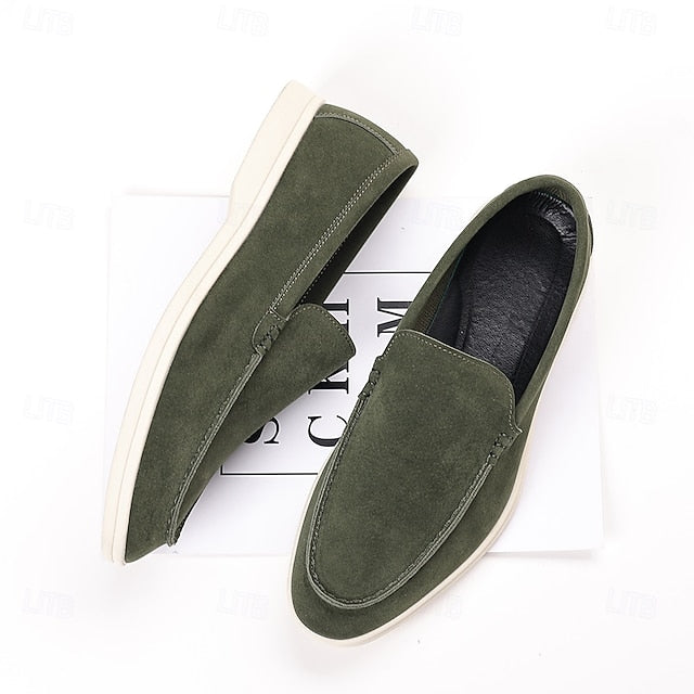 Blue – Faux Men's Loafers Slip-On Light Breathable Casual