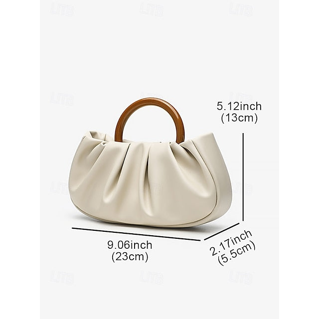 Pleated Bag Leather Faux Clutch Women's Acrylic Tote with
