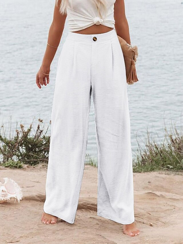 Women's Slacks Straight Streetwear Casual Full Length