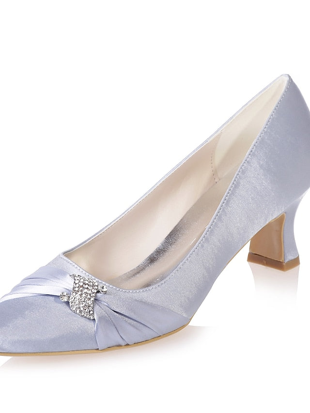 Royal Bow Kitten Women's Blue with Heels Satin Rhinestone