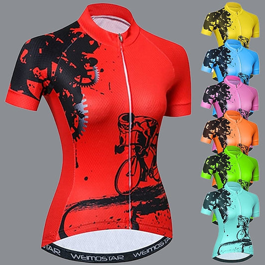 Women's Cycling Jersey Geometric Patterned Novelty Short