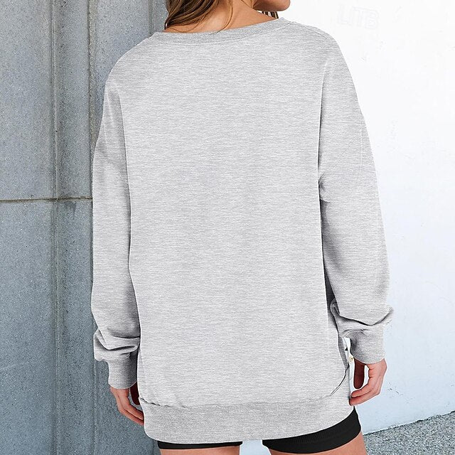 Women's Pullover Sweatshirt Casual Tops Long Sleeve Top