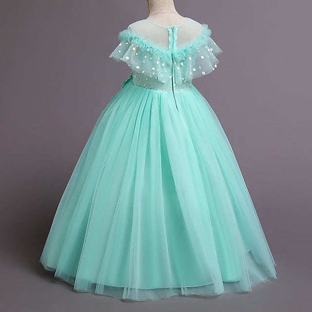 Kids Party Solid Girls' Flower Girl Dress Color