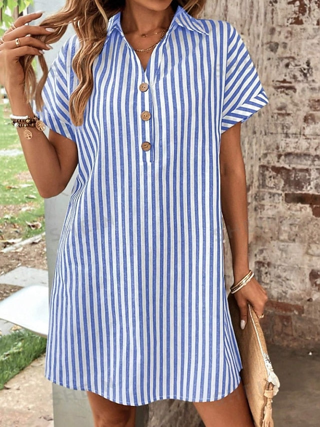 Women's Mini Dress Shirt Dress Casual Dress Summer Dress