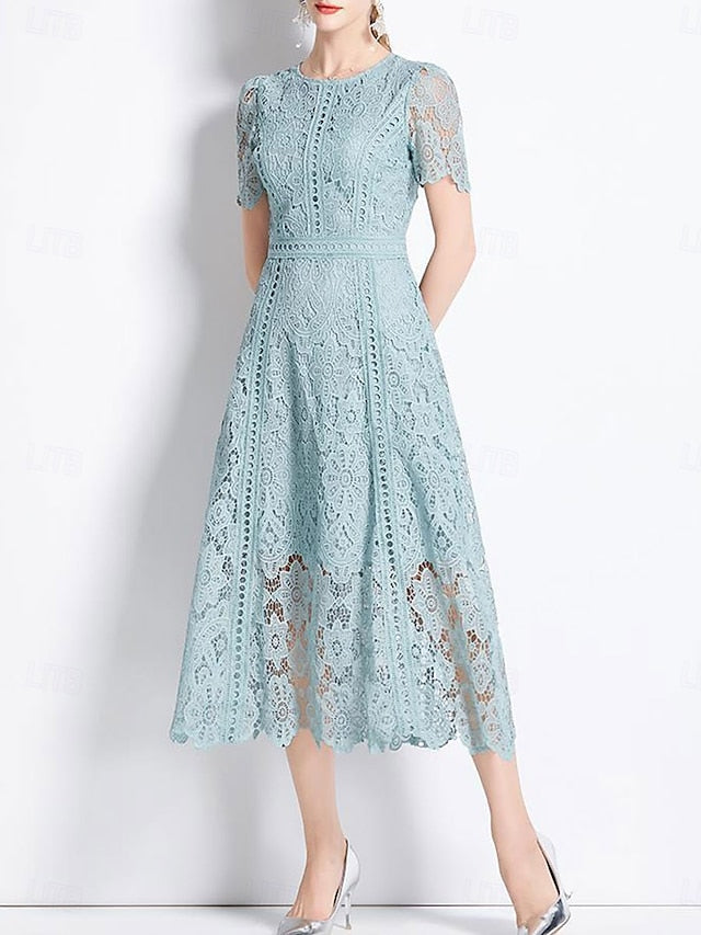 Neck Elegant Dress Crew the Tea of Mother Length Bride