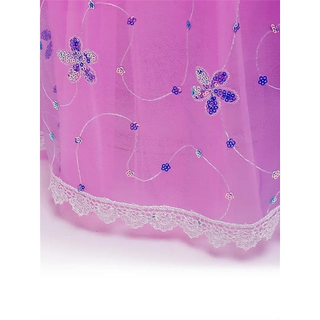 Dress Rapunzel Theme Flower Sofia Girl Princess Party Fairytale