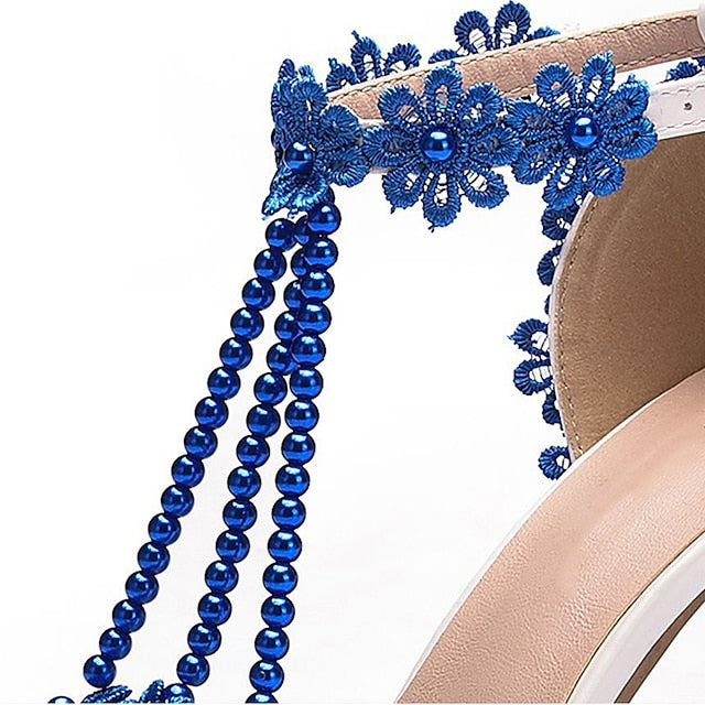 Heel Wedding Pointed Bridal High Women's Lace Shoes