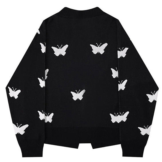 Soft Black Butterfly Cardigan