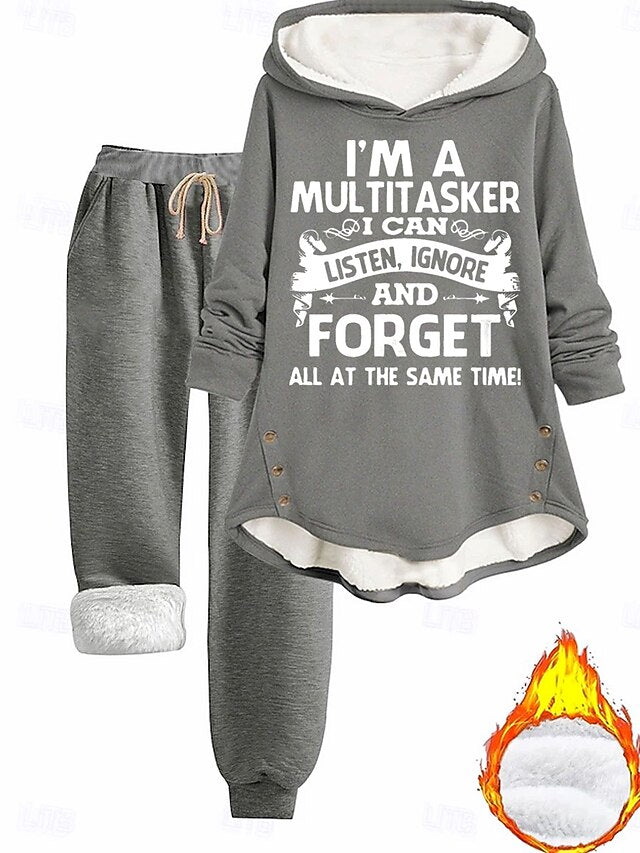 Women's Hoodie Long Sleeve Hooded Graphic Letter Drawstring