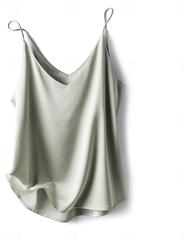Women's Blouse Camisole Tank Top Backless Plain Stylish