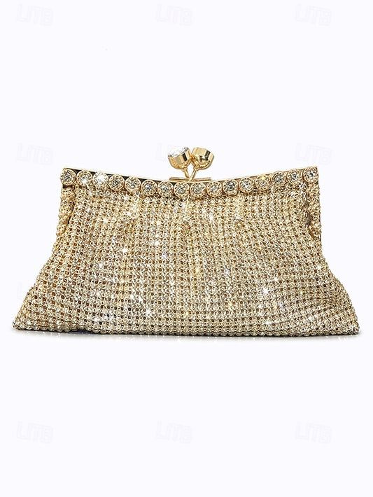 – Rhinestone Women's Clutch Vintage Purse Sage Green