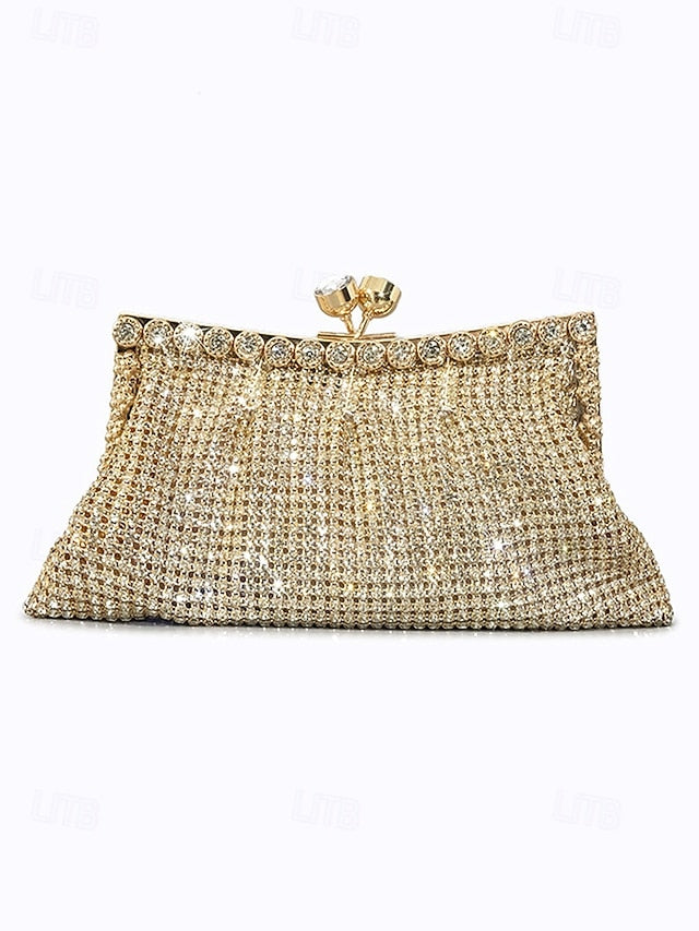 Vintage Sage Rhinestone Green Women's Clutch Purse –