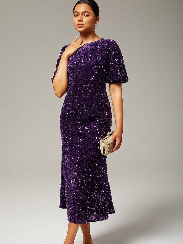 Women's Velvet Dress Sequin Dress Prom Dress Cocktail Dress