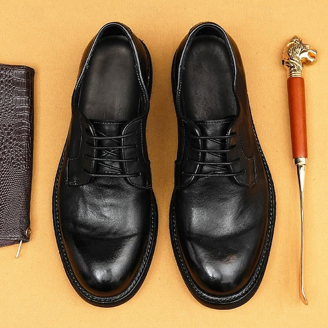 Shoes Derby Leather Clean Men's Goodyear Tan with and Welt