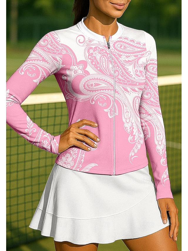 Women's Paisley Sport Shirt Tennis Shirt Tennis Top Long