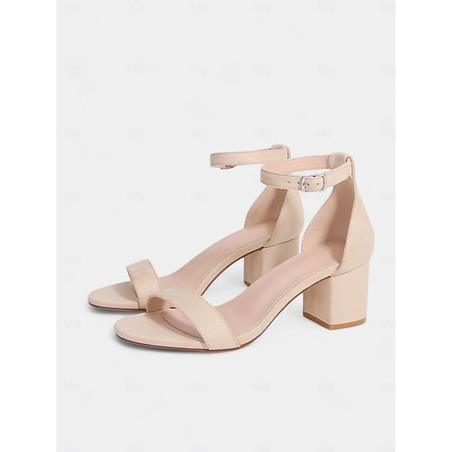 Stylish Heel Block with Ankle Sandals Gold Women's Glitter