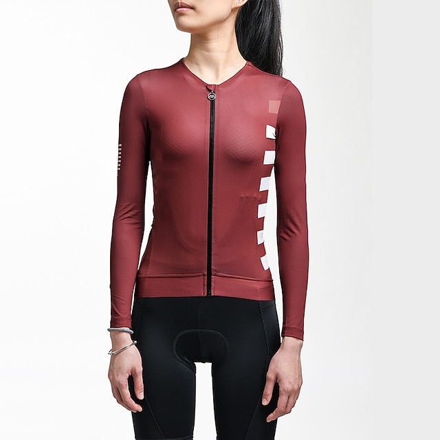 Women's Cycling Jersey Stripes Long Sleeve Bike Jersey Top