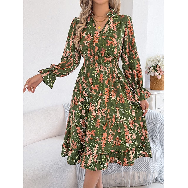 Women's Midi Dress A Line Dress Vacation Casual Outdoor