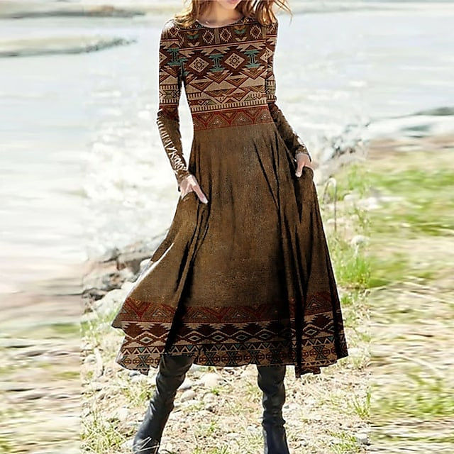 Women's Midi Dress Casual Dress Winter Dress Swing Dress