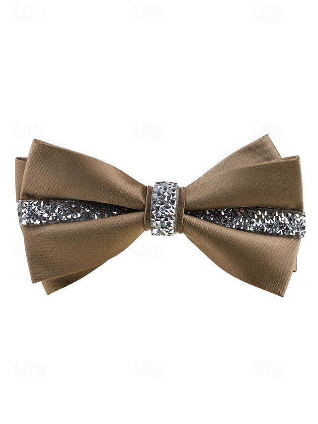 Crystal Embellishment with – Burgundy Elegant Tie Satin Bow