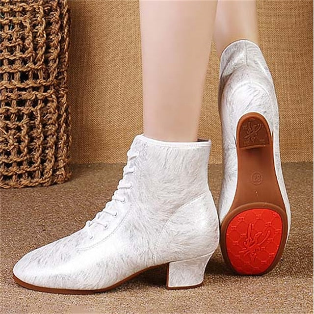 Elegant White Dance with Comfortable Shoes Women's Latin