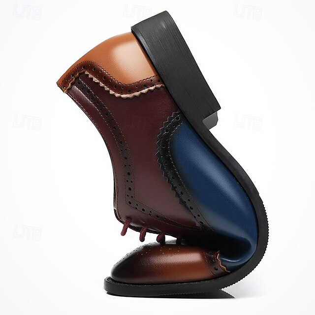 Black Two-Tone and Men's Brogue Brown Faux Shoes –