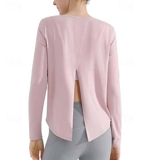 Women's Yoga Top Crew Neck Quick Dry Lightweight Breathable