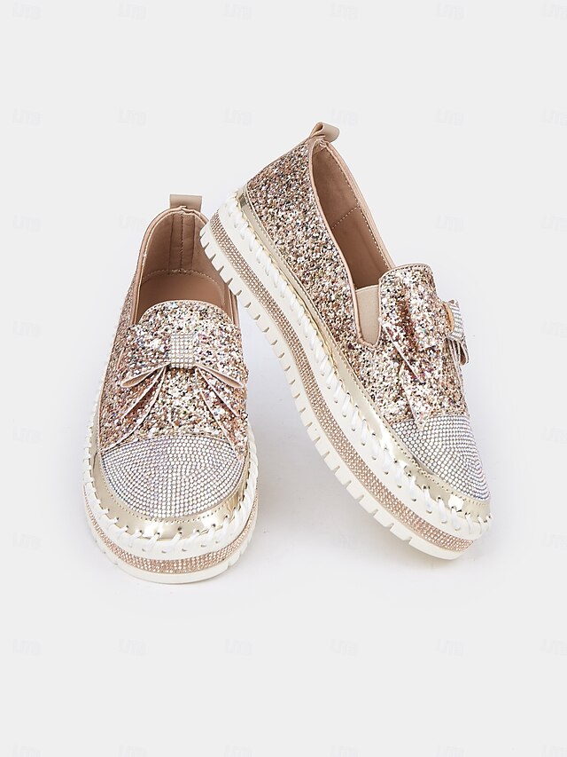Loafers Rhinestone Slip-On – Sparkling for Glittery Women