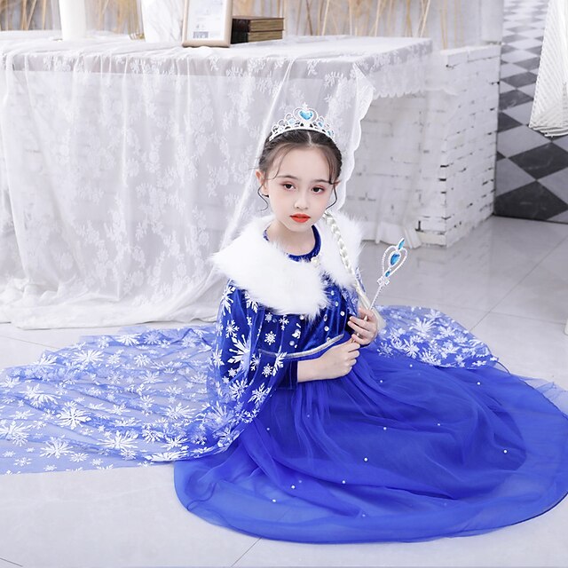Princess Frozen Dress Flower Fairytale Party Theme Girl Elsa